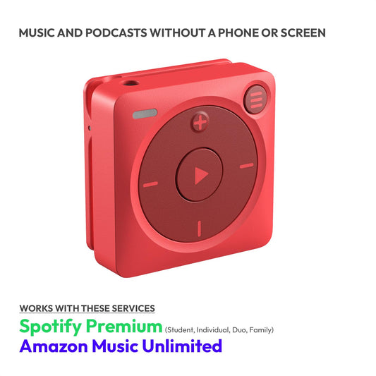 Mighty 3 Spotify & Amazon Music Player (editie 2026) - draagbaar, schermvrij, werkt offline - compatibel met Bluetooth en bedrade hoofdtelefoons - slaat meer dan 1.000 nummers op - geen telefoon nodig