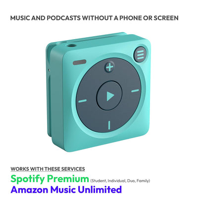 Mighty 3 Spotify & Amazon Music Player (editie 2026) - draagbaar, schermvrij, werkt offline - compatibel met Bluetooth en bedrade hoofdtelefoons - slaat meer dan 1.000 nummers op - geen telefoon nodig
