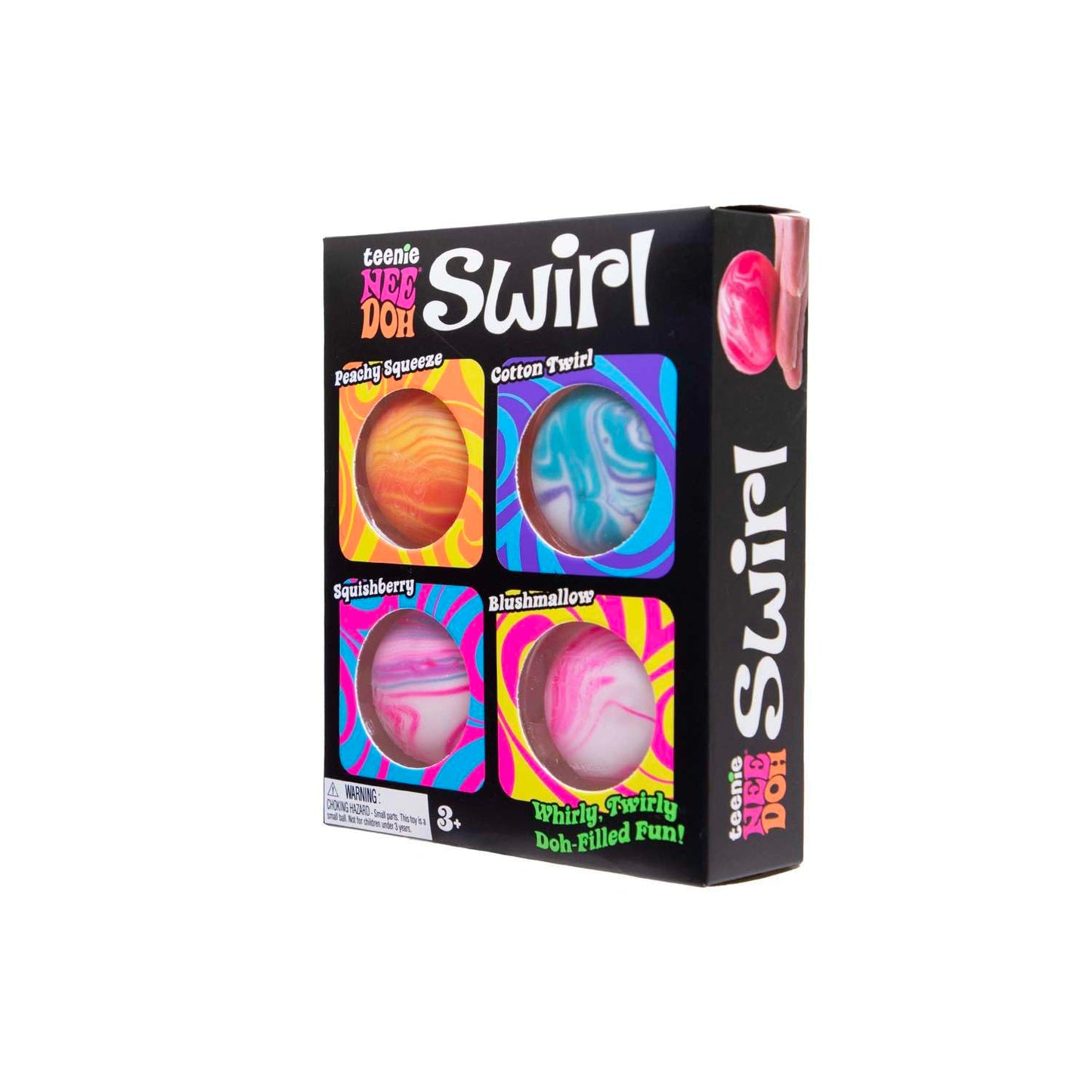 NeeDoh Teenie Swirl 4 Pack - Sensory Squeeze Toy - 1.5" in Diameter - Colors May Vary