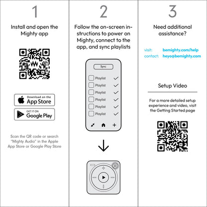 Mighty 3 Spotify & Amazon Music Player (editie 2026) - draagbaar, schermvrij, werkt offline - compatibel met Bluetooth en bedrade hoofdtelefoons - bewaart meer dan 1.000 nummers - geen telefoon