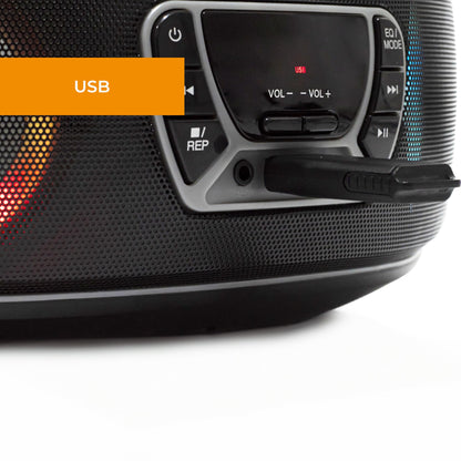 Denver Draagbare CD Speler Kinderen - Bluetooth - Lichteffecten - Boombox - AUX - FM - TCL212BT - Grijs