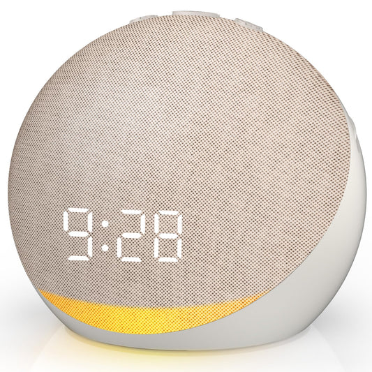 Witruismachine: Digitale Nachtkastwekker met 25 Natuurlijke Geluiden, Bluetooth-Luidspreker, 9 Nachtlampen, 32 Geluidsniveaus, 7 Timers & Geheugenfunctie, Netgevoede Wekker voor Slaapkamer